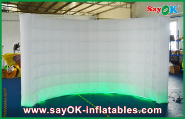 빛과 송풍기와 작은 사진 부스 3m Lx2m Ｈ 백색 LED 부풀게할 수 있는 벽 210D 옥스퍼드 직물
