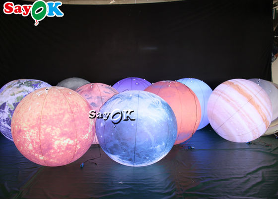 LED 거대한 매달리는 부풀게할 수 있는 조명 장식 8 지구들 PVC 물질