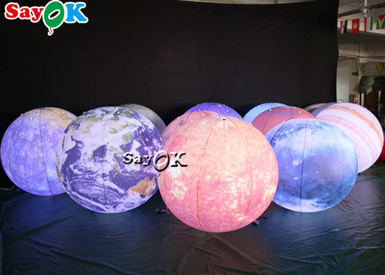 LED 거대한 매달리는 부풀게할 수 있는 조명 장식 8 지구들 PVC 물질