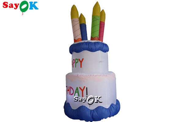 장식을 위한 뒤뜰 파티 PVC 플라스틱 부풀게할 수 있는 생일 축하 케이크
