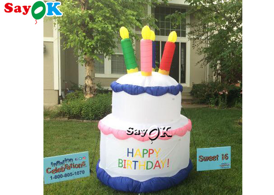 방수 시트는 생일 축하 케이크 야드 장식 부풀게할 수 있는 광고 케이크를 폭파합니다