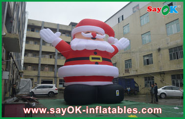 옥스포드 피복을 가진 팽창식 휴일 훈장 8m 고도 빨간 큰 크리스마스 산타클로스