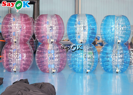 부풀게할 수 있는 카니발 경기 어른 열 가소성 폴리우레탄 수지 PVC 몸체 소르비 대단히 큰 공은 투명한 푸른 핑크색 부풀게할 수 있는 풍선 축구에서 설정했습니다