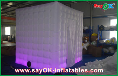부풀게할 수 있는 포토 스튜디오 하얀 실내 부풀게할 수 있는 큐브 텐트, 실용적  가족 행사 사진 부스 받침대