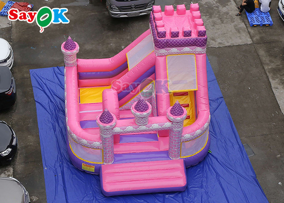 놀이공원을 위한 부풀게할 수 있는 도약 집을 하는 핑크색 공주 부풀게할 수 있는 성 슬라이드쇼 소녀
