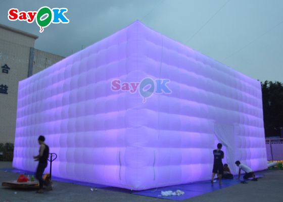 자동 팽창 잔디 텐트 10x10x5m 팽창 LED 파티 텐트 팽창 공기 텐트