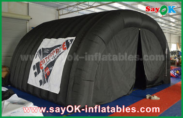공기 팽창식 텐트는 로고 인쇄 전체 다크와 210D 옥스퍼드 터널 부풀게할 수 있는 야영 텐트를 검게합니다