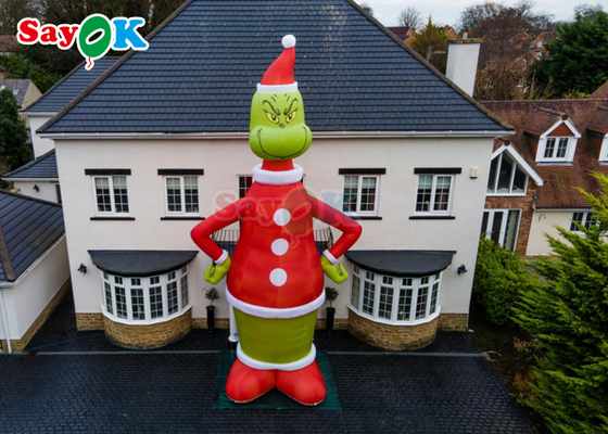 30ft Grinch 풍기는 만화 캐릭터 녹색 괴물 크리스마스 모자 가정용 풍기는 서있는 장식
