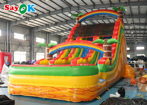 부풀이식 점프 보너서 PVC 텐포린 부풀이식 물 슬라이드 상업용 어린이 수영장 물 슬라이드