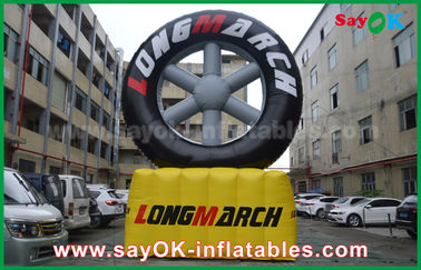 PVC 옥외 광고 주문을 받아서 만들어진 로고 인쇄를 가진 팽창식 타이어 모형