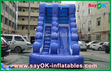 부풀이 스프링 펀서 / 안전 PVC 텐포린 부풀이 스프링 슬라이드 노란색 / 파란색 색상 놀이용