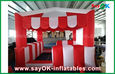 부풀게할 수 있는 집 텐트 맞춘 빨강과 이벤트 광고를 위한 하얀 부풀게할 수 있는 공기 텐트