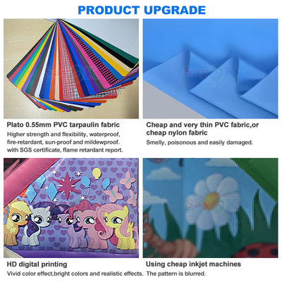무료 3D 디자인 0.55mm PVC 텐포린 크리스마스 붓기용 튀는 성 핑거브레이드 튀는 집