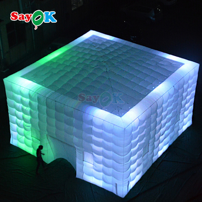맞춤형 화이트 사각형 LED 라이트 텐트 캠핑 파티 이벤트