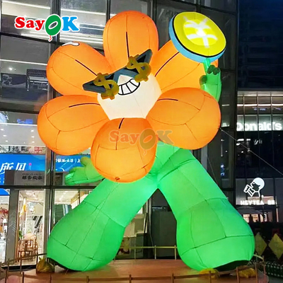 무료 3D 디자인 상업용 거대 풍선 꽃 풍선 꽃 냄비 LED 빛