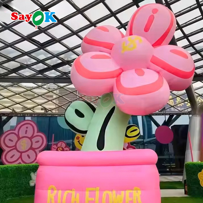 무료 3D 디자인 상업용 거대 풍선 꽃 풍선 꽃 냄비 LED 빛