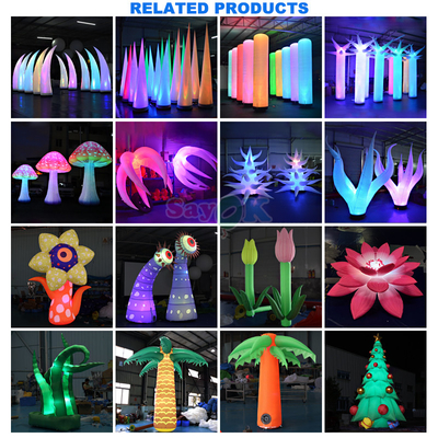 무료 3D 디자인 상업용 거대 풍선 꽃 풍선 꽃 냄비 LED 빛