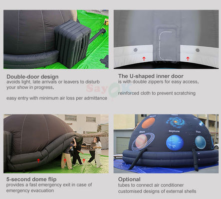 무료 3D 디자인과 맞춤형 프린팅을 가진 100% 블랙아웃 불 retardant inflatable Planetarium Dome