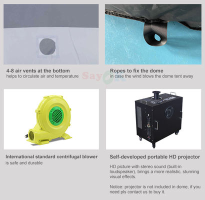 무료 3D 디자인과 맞춤형 프린팅을 가진 100% 블랙아웃 불 retardant inflatable Planetarium Dome