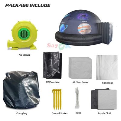 무료 3D 디자인과 맞춤형 프린팅을 가진 100% 블랙아웃 불 retardant inflatable Planetarium Dome