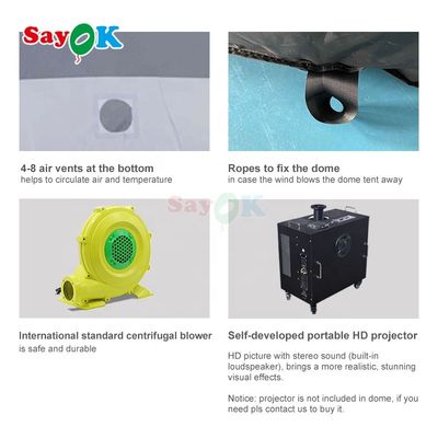 Sayok 100% 암막 팽창식 플라네타륨 돔 (학교 및 행사를 위한 전문 프로젝션 원단 및 맞춤형 크기)
