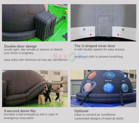 19.7ft Length 12.1ft Height 19.7ft Width Mobile Inflatable Planetarium Dome with Free 3D Design and Digital Printing