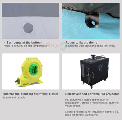 Sayok 6m 디지털 프린팅 모바일 행성관 돔 휴대용 펌프식 천문학 텐트 학교용