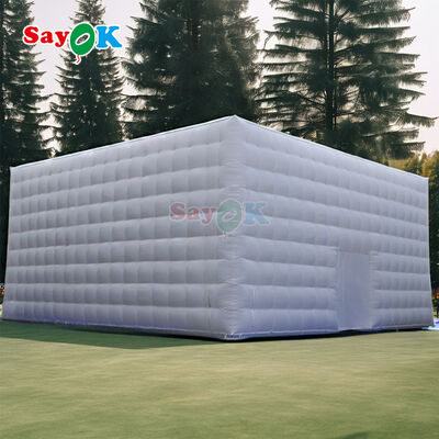 Sayok Customized 100 People White Oxford Fabric Cube Event LED Tents Inflatable Party Tent for Sale
