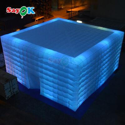 Sayok Free 3D Design Oxford Cloth 10x10m Large Cube Outdoor Event Party Inflatable Tent with LED Light and Blower