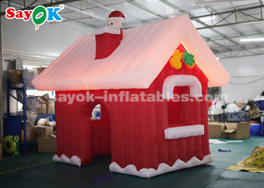 SGS ROHS 팽창식 크리스마스 산타클로스 집 빨강 + 백색 색깔