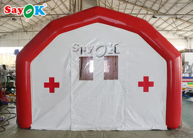 부풀게할 수 있는 막대기 텐트 큰 밀폐된 모바일 병원 부풀게할 수 있는 구호 천막이 의학 병상에서 설정합니다