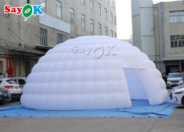 8m 하얀 부풀게할 수 있는 공기 텐트 / 전시회 이글루 돔 텐트를 꿰매는  공기 텐트 두배를 야외에서 가게 하세요