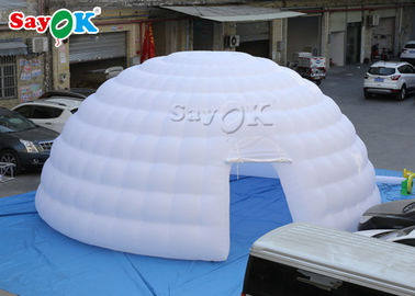 8m 하얀 부풀게할 수 있는 공기 텐트 / 전시회 이글루 돔 텐트를 꿰매는  공기 텐트 두배를 야외에서 가게 하세요