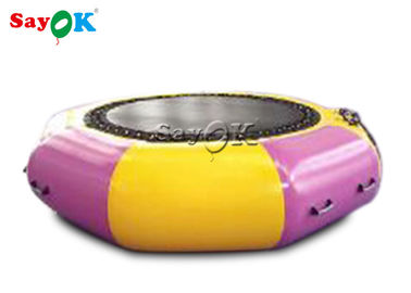 분홍색과 노란 물 Trampoline 여름 동안 뛰어오르는 게임 물 공원 Trampoline