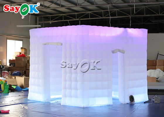 3x3x2.4mH 결혼식을 위한 LED 빛을 가진 휴대용 팽창식 입방체 사진 부스