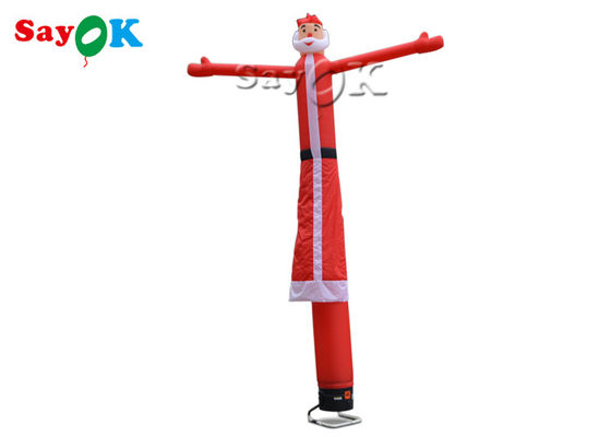 팽창식 엉뚱한 물결치는 관 남자 1개의 다리 빨강 5m 팽창식 크리스마스 산타 공기 무희