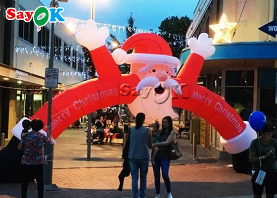 판매점 장식을 위한 크리스마스 부풀게할 수 있는 산타 아크를 광고하는 크리스마스 부풀게할 수 있는 아치 밑의 통로
