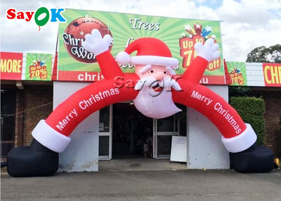 판매점 장식을 위한 크리스마스 부풀게할 수 있는 산타 아크를 광고하는 크리스마스 부풀게할 수 있는 아치 밑의 통로