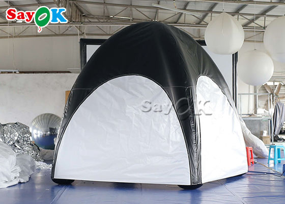 가족 공기 텐트 방수 시트 공기 봉인한 부풀게할 수 있는 스파이더 텐트 흑백