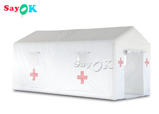 차단을 위한 공습 팽창식 텐트 6x3x3mH 하얀 Pvc 부풀게할 수 있는 병원 텐트