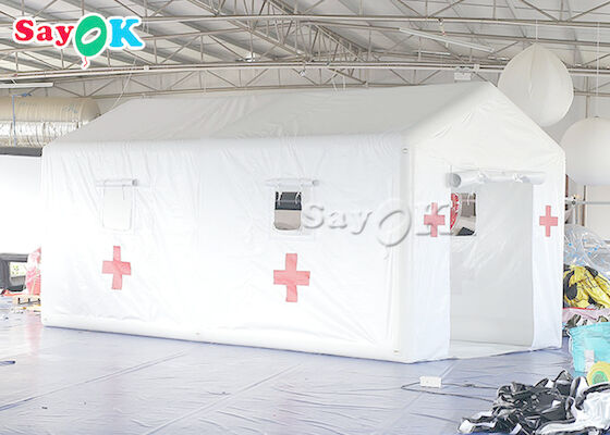 차단을 위한 공습 팽창식 텐트 6x3x3mH 하얀 Pvc 부풀게할 수 있는 병원 텐트
