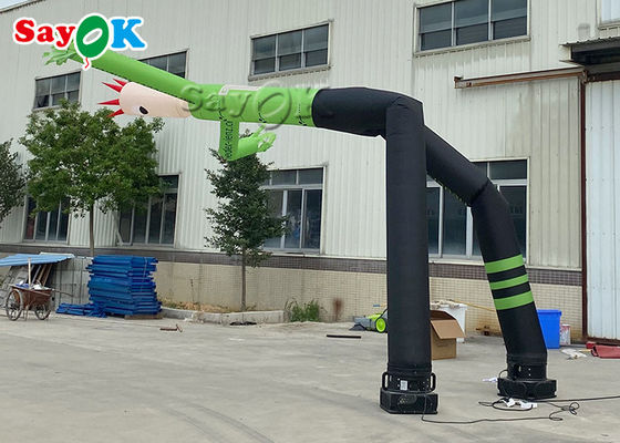 춤추는 팽창식 남자 8m 24ft 녹색 소형 손은 2개의 다리를 가진 팽창식 공기 무희 남자를 떨고 있습니다
