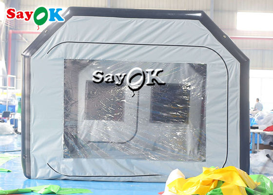 맑은 팽창 텐트 8x4x3mH 검은색 휴대용 팽창 공기 텐트 공기 밀폐 자동차 스프레이 부스