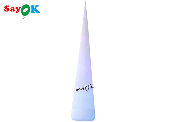 7m 23ft White Led Inflatable Traffic Cone With Colors Changing Lights