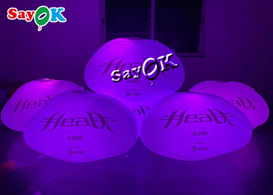 로고 프린팅으로 부풀게할 수 있는 60 센티미터 아드베르티싱 매달리는 밀폐된 led 라이트닝 클라우드