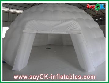 둥근 지붕 부풀게할 수 있는 이글루 방수 옥스퍼드 직물 부풀게할 수 있는 공기 텐트 하얀 10m 주문된 CE