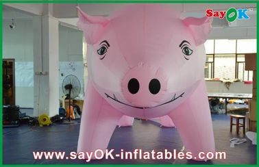 광고를 위해 맞춤화된 거대한 핑크색 부풀게할 수 있는 돼지 만화