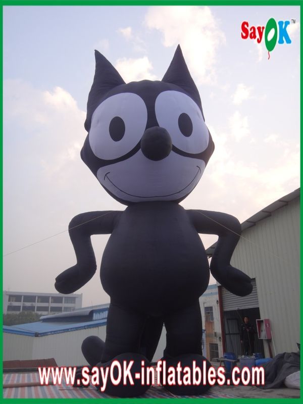 폭증 만화 캐릭터 붓는 검은 고양이 / 강한 옥스퍼드 천 붓는 동물 만화 높이 8m