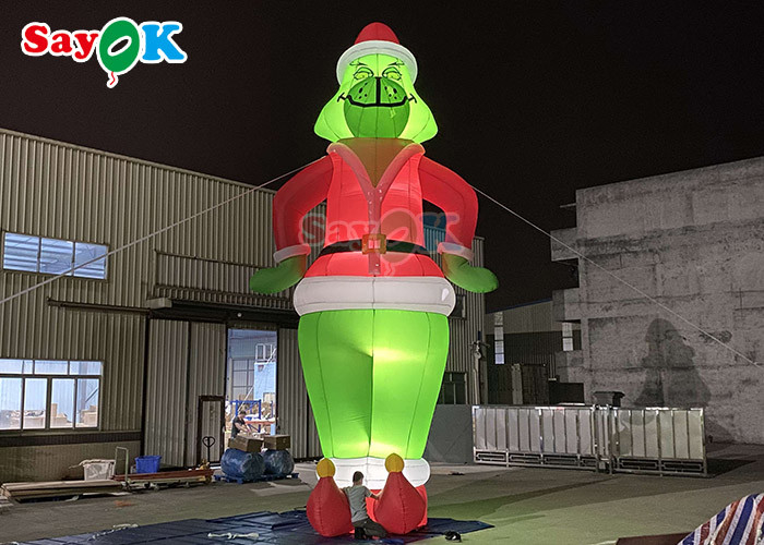 거대한 팽창성 개 만화 캐릭터 팽창성 그린치 풍선 산타 크리스마스 장식