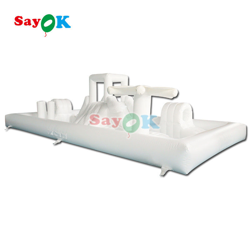 맞춤형 상업용 소프트 플레이 장비 화이트 스프래시 패드 펌플 워터 파크 반짝이는 성 슬라이드